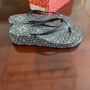 Tory Burch wedge flip flops size 7